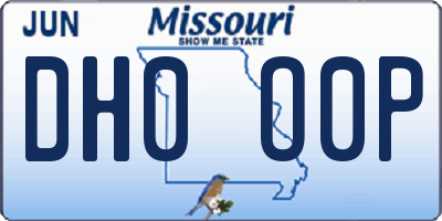 MO license plate DH0O0P