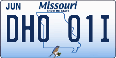 MO license plate DH0O1I
