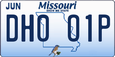 MO license plate DH0O1P