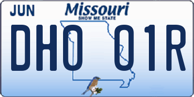 MO license plate DH0O1R