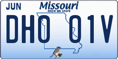 MO license plate DH0O1V