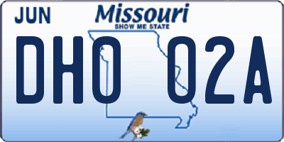 MO license plate DH0O2A
