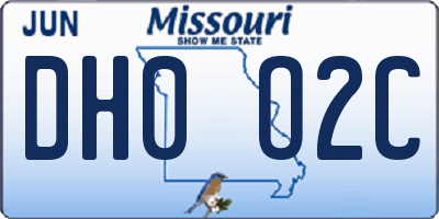 MO license plate DH0O2C