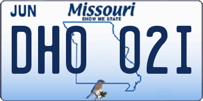 MO license plate DH0O2I