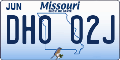 MO license plate DH0O2J