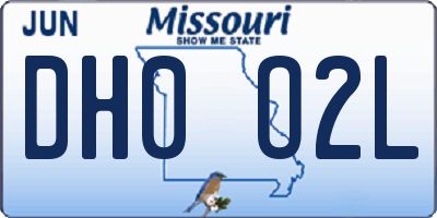 MO license plate DH0O2L
