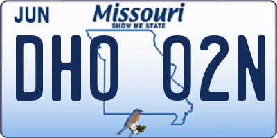 MO license plate DH0O2N