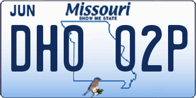 MO license plate DH0O2P