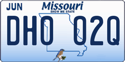 MO license plate DH0O2Q