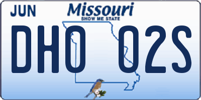 MO license plate DH0O2S