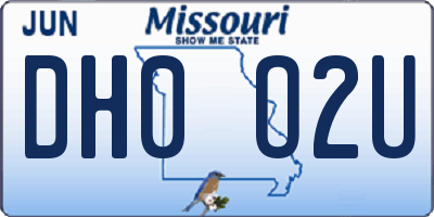 MO license plate DH0O2U