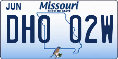 MO license plate DH0O2W