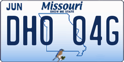 MO license plate DH0O4G