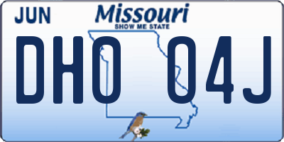 MO license plate DH0O4J