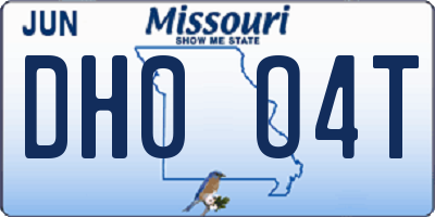 MO license plate DH0O4T