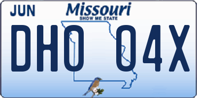 MO license plate DH0O4X