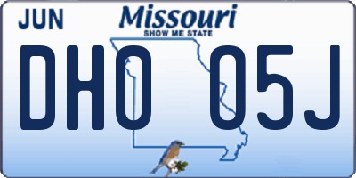 MO license plate DH0O5J