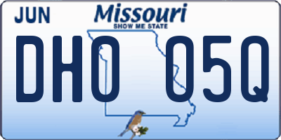 MO license plate DH0O5Q