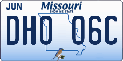 MO license plate DH0O6C