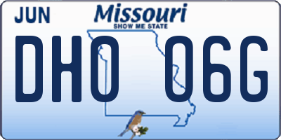 MO license plate DH0O6G