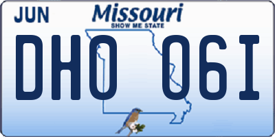 MO license plate DH0O6I