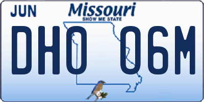 MO license plate DH0O6M