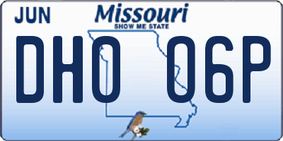 MO license plate DH0O6P