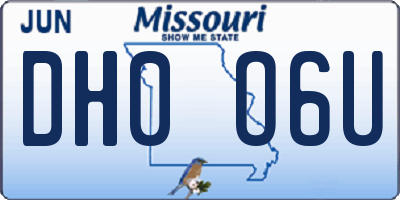 MO license plate DH0O6U