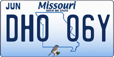 MO license plate DH0O6Y