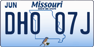 MO license plate DH0O7J