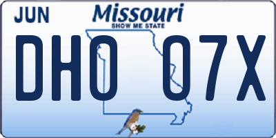 MO license plate DH0O7X