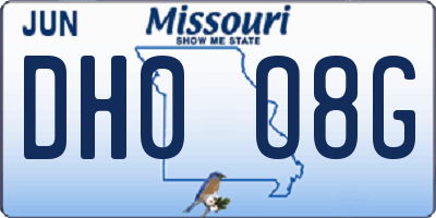 MO license plate DH0O8G