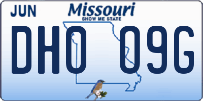 MO license plate DH0O9G