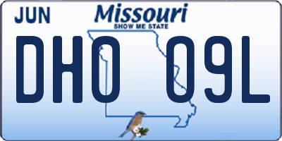 MO license plate DH0O9L