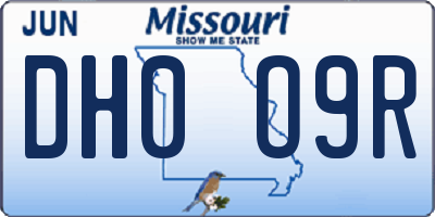 MO license plate DH0O9R