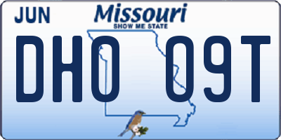 MO license plate DH0O9T