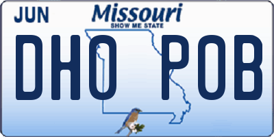 MO license plate DH0P0B