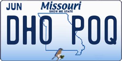 MO license plate DH0P0Q