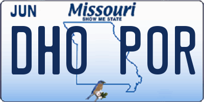 MO license plate DH0P0R
