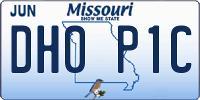 MO license plate DH0P1C