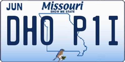 MO license plate DH0P1I
