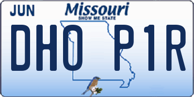 MO license plate DH0P1R