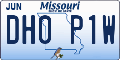 MO license plate DH0P1W