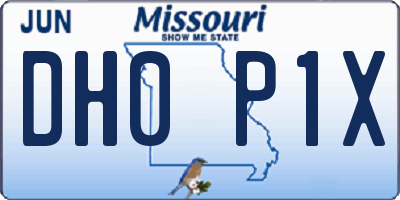 MO license plate DH0P1X
