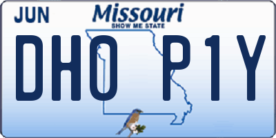 MO license plate DH0P1Y