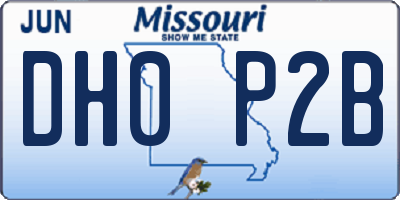 MO license plate DH0P2B