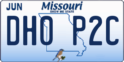 MO license plate DH0P2C