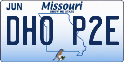 MO license plate DH0P2E
