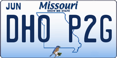 MO license plate DH0P2G