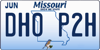 MO license plate DH0P2H